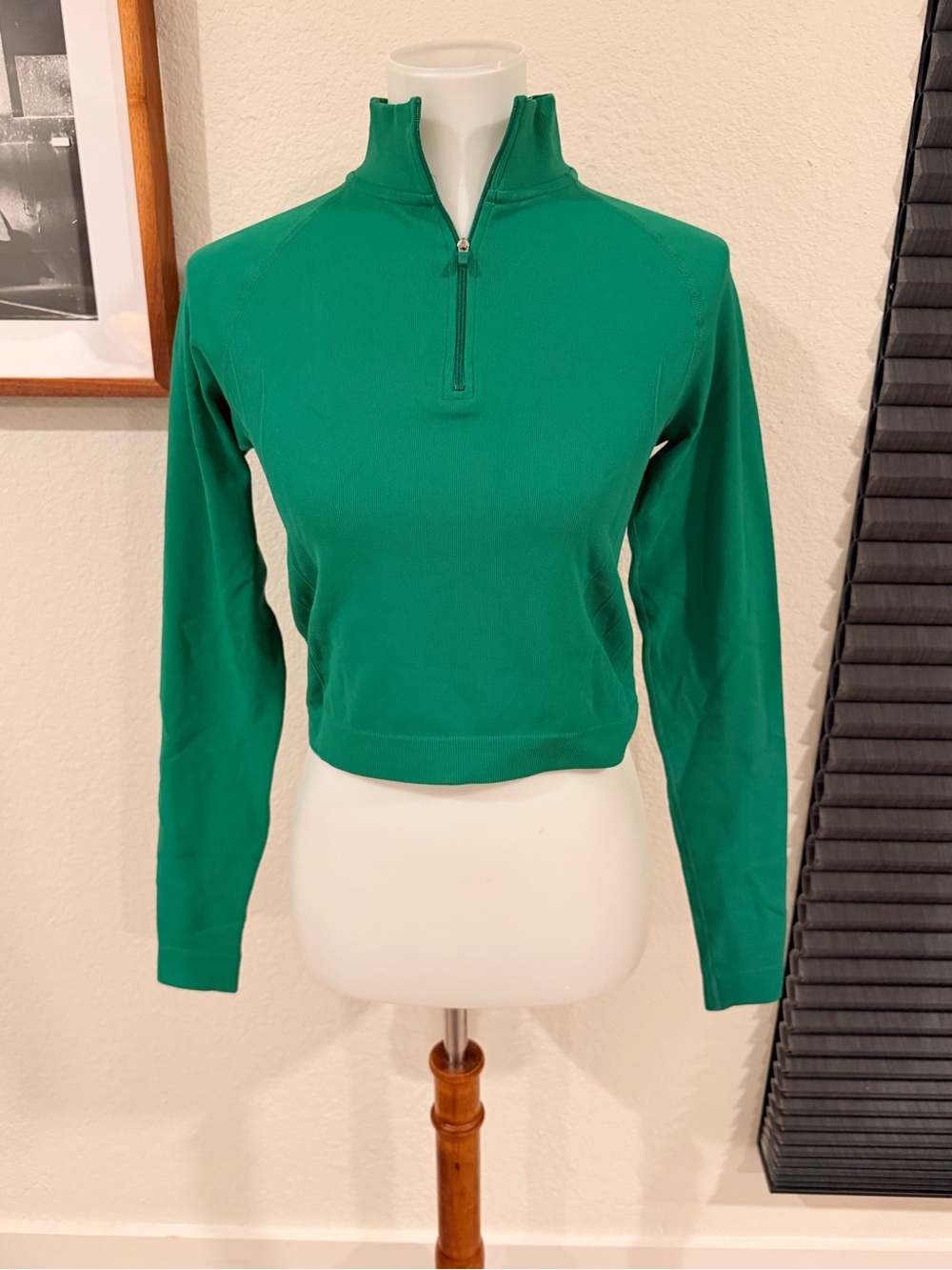 Fila Green Half-Zip Long Sleeve Athletic Top